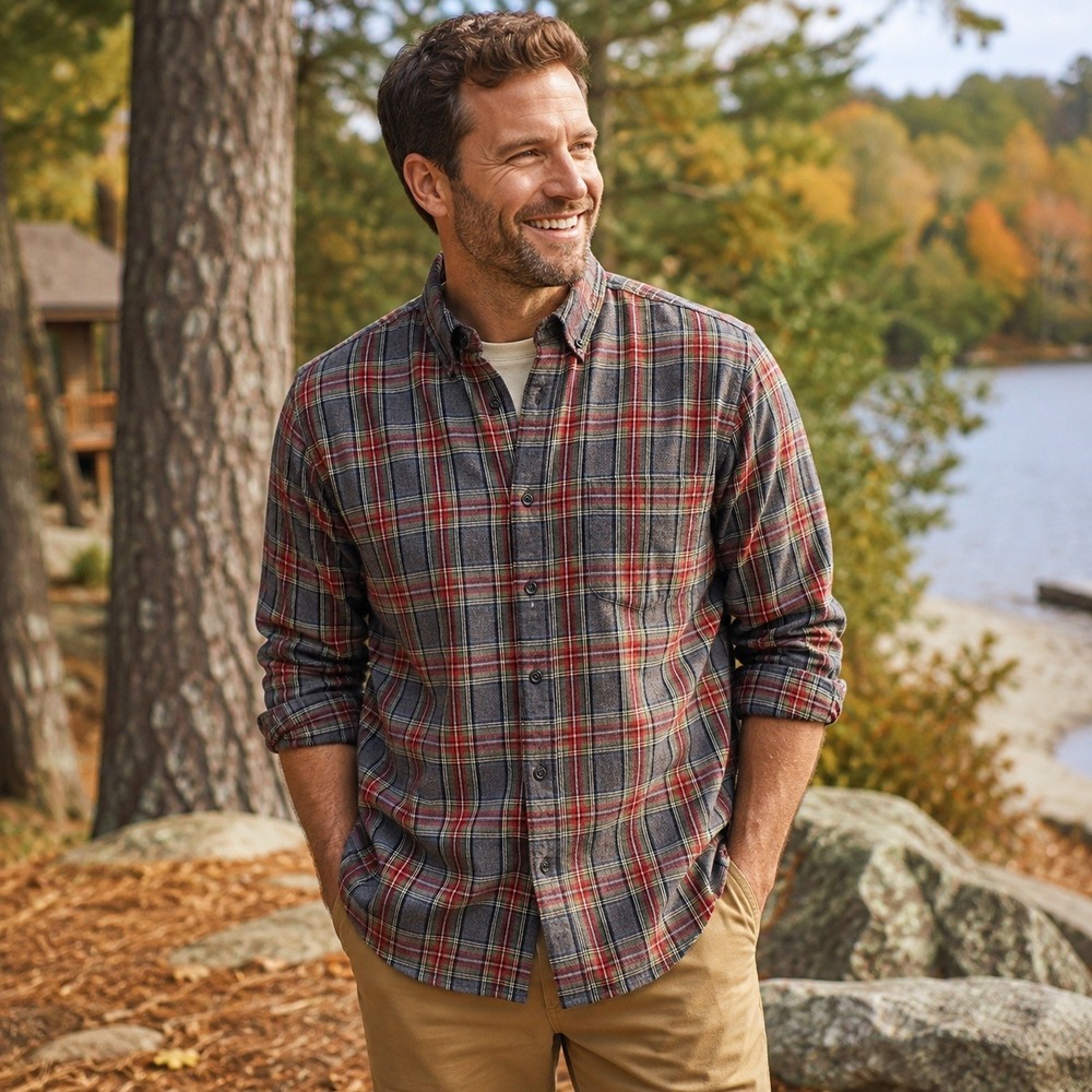 L.L.Bean Flannel Shirt Traditional Fit Plaid 100% Cotton Outdoors Men's XL Reg